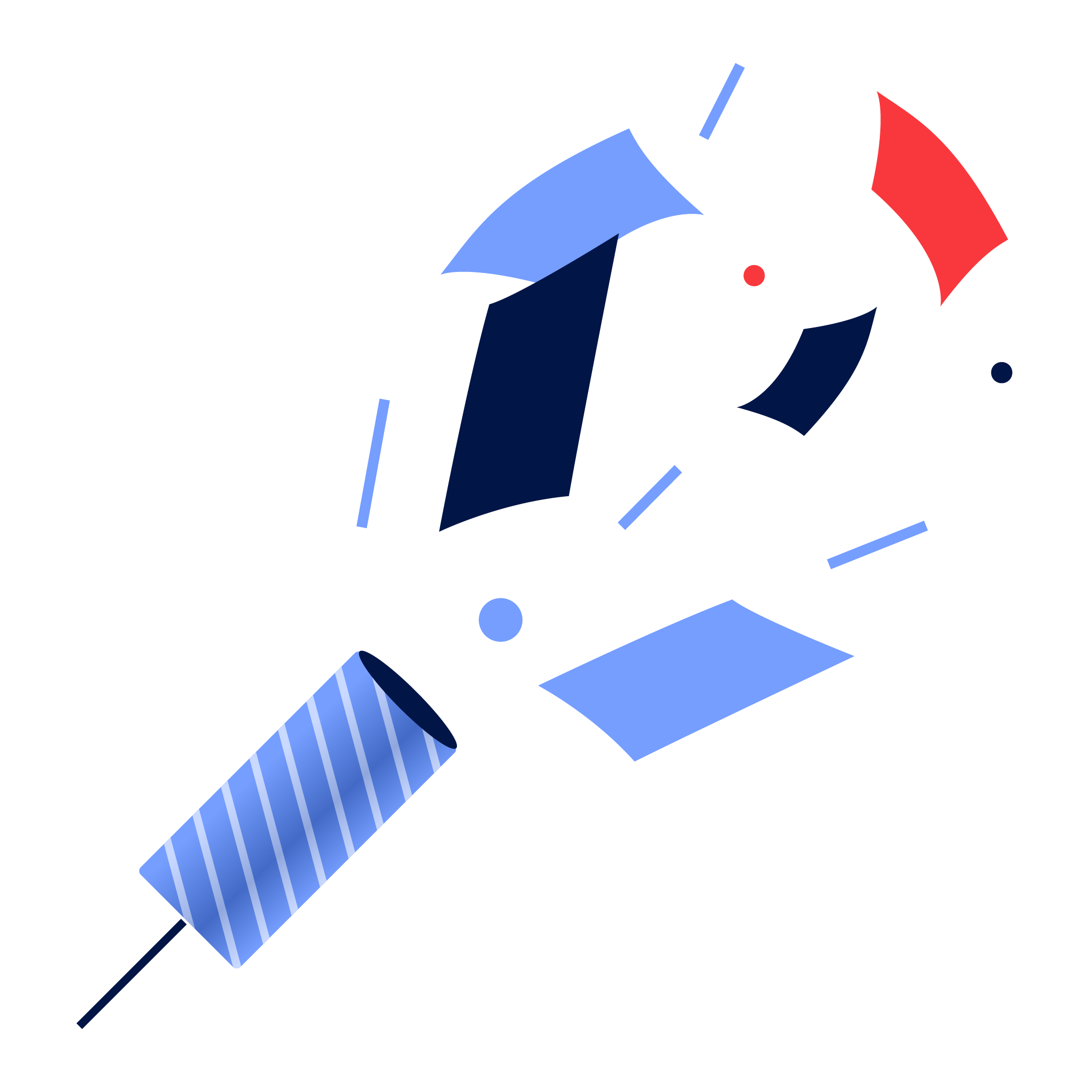 Celebration cannon with confetti.