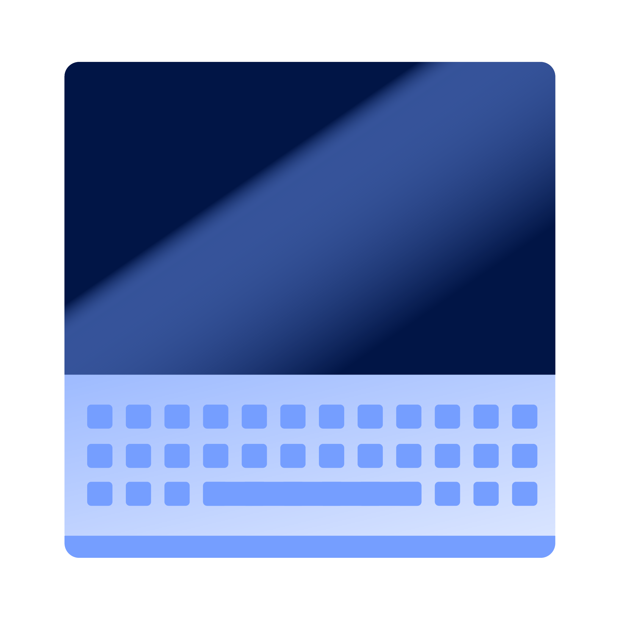 Blue open laptop icon.